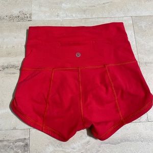 RARE Lululemon Red/Pink Biker Shorts